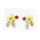 Pack of 2 Ribbons Embroidery Flower Sewing Applique Embellishments for Dress Decor Green