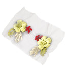 Pack of 2 Ribbons Embroidery Flower Sewing Applique Embellishments for Dress Decor Green