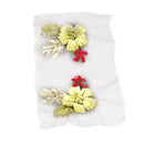 Pack of 2 Ribbons Embroidery Flower Sewing Applique Embellishments for Dress Decor Green