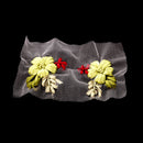 Pack of 2 Ribbons Embroidery Flower Sewing Applique Embellishments for Dress Decor Green