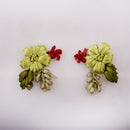 Pack of 2 Ribbons Embroidery Flower Sewing Applique Embellishments for Dress Decor Green