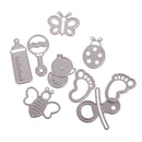 Set of 9 Baby Accessories Metal Cutting Dies Stencil Scrapbooking Paper Card Embossing