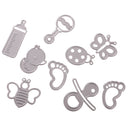Set of 9 Baby Accessories Metal Cutting Dies Stencil Scrapbooking Paper Card Embossing