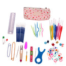 66PCS/SET Aluminium Crochet Hooks Needles Knitting Weaving DIY Tools Sewing crafts Supplies Beige