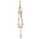 Double-Deck Plant Hanger 4 Legs 125cn Strong Handmade Cotton Rope Indoor Outdoor Ceiling Plant Holder