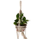 Double-Deck Plant Hanger 4 Legs 125cn Strong Handmade Cotton Rope Indoor Outdoor Ceiling Plant Holder