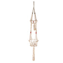 Double-Deck Plant Hanger 4 Legs 125cn Strong Handmade Cotton Rope Indoor Outdoor Ceiling Plant Holder