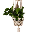 4 Legs 110cm Handmade Double Deck Plant Hanger Cotton Rope Indoor Outdoor Patio Plant Holder Hanging Bakset