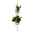 4 Legs 110cm Handmade Double Deck Plant Hanger Cotton Rope Indoor Outdoor Patio Plant Holder Hanging Bakset