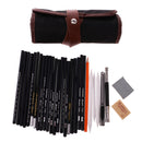 Set of 30 Charcoal Sketch Pencils Extender Eraser Paper Pen Art Artists Drawing Bag
