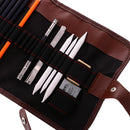 Set of 30 Charcoal Sketch Pencils Extender Eraser Paper Pen Art Artists Drawing Bag