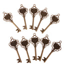 10 Pieces Heart Shape Key Jewelry Findings Antique Heart Key Pendant Bronze 2x0.9