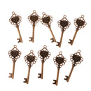 10 Pieces Heart Shape Key Jewelry Findings Antique Heart Key Pendant Bronze 2x0.9