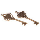 10 Pieces Heart Shape Key Jewelry Findings Antique Heart Key Pendant Bronze 2x0.9