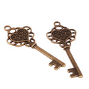 10 Pieces Heart Shape Key Jewelry Findings Antique Heart Key Pendant Bronze 2x0.9