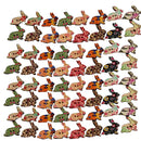 Pack of 100 Colorful Rabbits Shape Wooden Buttons Embellishment for Sewing and Crafts