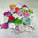 Pack of 50 Assorted Bird Shape Wooden Buttons Flatback Emebllishments for Sewing Crafts