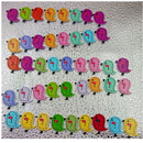 Pack of 50 Assorted Bird Shape Wooden Buttons Flatback Emebllishments for Sewing Crafts