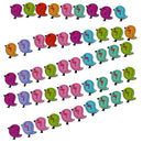 Pack of 50 Assorted Bird Shape Wooden Buttons Flatback Emebllishments for Sewing Crafts