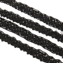 1yd Black Beaded Lace Trims Vintage Mesh Fabric Sewing Crafts Applique Ribbon