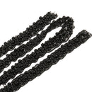 1yd Black Beaded Lace Trims Vintage Mesh Fabric Sewing Crafts Applique Ribbon