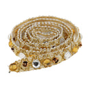 85cm Acrylic Beaded Sewing Lace Trims Applique Ribbon Dress Decor Craft Gold