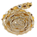 85cm Acrylic Beaded Sewing Lace Trims Applique Ribbon Dress Decor Craft Gold