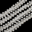 85x1cm Pearl Beaded Sewing Lace Trims Ribbon Dress Decor Craft White