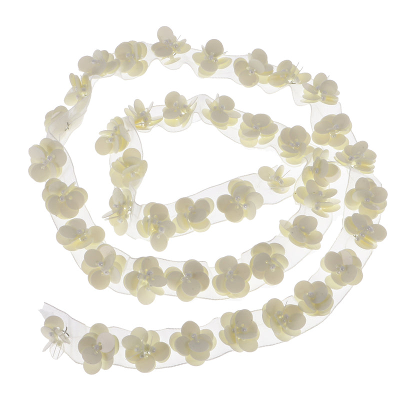 1 Yard Flower Trims Ribbon Wedding DIY Sewing Supplies Handmade Ribbon Costume Wedding Decoration Crafts