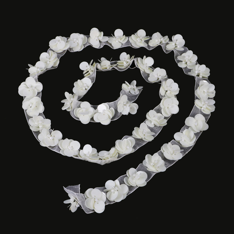 1 Yard Flower Trims Ribbon Wedding DIY Sewing Supplies Handmade Ribbon Costume Wedding Decoration Crafts