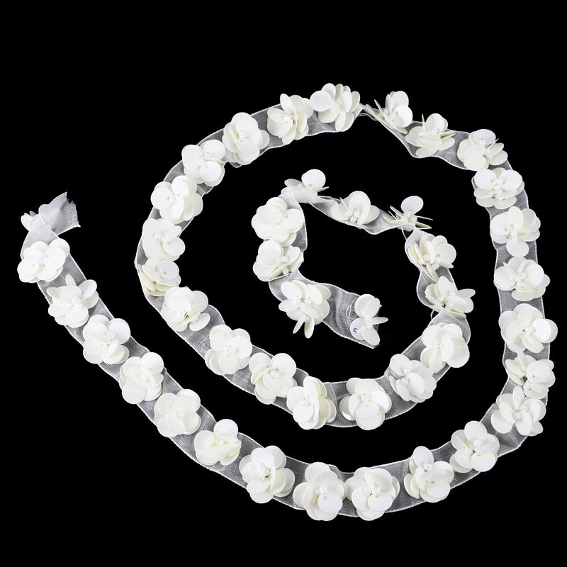 1 Yard Flower Trims Ribbon Wedding DIY Sewing Supplies Handmade Ribbon Costume Wedding Decoration Crafts