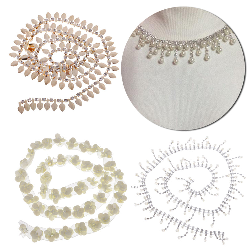 1 Yard Flower Trims Ribbon Wedding DIY Sewing Supplies Handmade Ribbon Costume Wedding Decoration Crafts