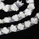 1 Yard Flower Trims Ribbon Wedding DIY Sewing Supplies Handmade Ribbon Costume Wedding Decoration Crafts