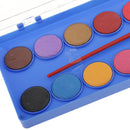 16 Colors Portable Solid Watercolor Cake Kids School Painting Pigment Brush Art Set with Box