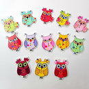 50 Pieces Assorted Owl Flatback Wooden Buttons for Sewing and Crafts