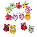 50 Pieces Assorted Owl Flatback Wooden Buttons for Sewing and Crafts