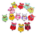 50 Pieces Assorted Owl Flatback Wooden Buttons for Sewing and Crafts