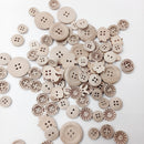 100 Pieces Assorted Natural Round Wooden Buttons for Sewing and Crafts