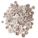 100 Pieces Assorted Natural Round Wooden Buttons for Sewing and Crafts