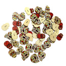 100Pieces Skull Pattern Wooden Buttons for Sewing and Crafts