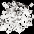 Pack of 100 Wooden Puzzle Tiles Craft Alphabet Lowercase Letters Embellishments Cube Blocks for Kids Creative Toys Crafts