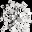 Pack of 100 Wooden Puzzle Tiles Craft Alphabet Lowercase Letters Embellishments Cube Blocks for Kids Creative Toys Crafts