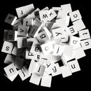 Pack of 100 Wooden Puzzle Tiles Craft Alphabet Lowercase Letters Embellishments Cube Blocks for Kids Creative Toys Crafts