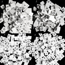 100pcs White Wooden Alphabet Tile Set Crafts Embellishments Blocks Cube for Scrapbooking