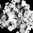 100pcs White Wooden Alphabet Tile Set Crafts Embellishments Blocks Cube for Scrapbooking