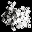 100pcs White Wooden Alphabet Tile Set Crafts Embellishments Blocks Cube for Scrapbooking