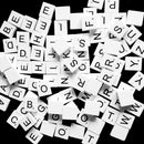 100pcs White Wooden Alphabet Tile Set Crafts Embellishments Blocks Cube for Scrapbooking