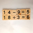 Pack of 100 Wooden Puzzles Numbers Tiles Black Letters Cube Blocks Embellishments for Crafts Kids Creative Game Toy