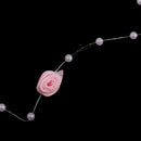 5 Meters Satin Flower Handmade Pearl Bead Chain Trim For Home Wedding Clothing Accessories DIY Decor Pink