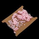 5 Meters Satin Flower Handmade Pearl Bead Chain Trim For Home Wedding Clothing Accessories DIY Decor Pink